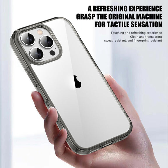 For iPhone 16 Plus PC Hybrid TPU Full Coverage Shockproof Phone Case(Transparent Purple)