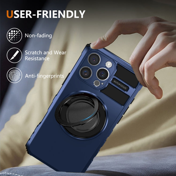 For iPhone 16 Pro Max Rotating Magnetic Holder Phone Case(Royal Blue) - iPhone 16 Pro Max Cases by PMC TechLife | Online Shopping South Africa | PMC TechLife | Buy Now Pay Later Mobicred