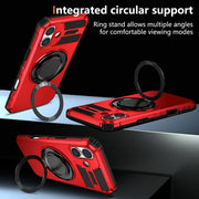 For iPhone 16 Plus Rotating Magnetic Holder Phone Case(Red)