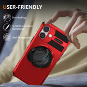 For iPhone 16 Plus Rotating Magnetic Holder Phone Case(Red)