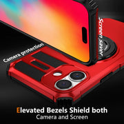 For iPhone 16 Rotating Magnetic Holder Phone Case(Red)