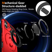 For iPhone 16 Rotating Magnetic Holder Phone Case(Red)