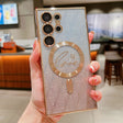 For Samsung Galaxy S25 Ultra 5G Dual-Love Leaves Gradient Glitter MagSafe TPU Phone Case(Gold) - Galaxy S25 Ultra 5G Cases by PMC TechLife | Online Shopping South Africa | PMC TechLife | Buy Now Pay Later Mobicred