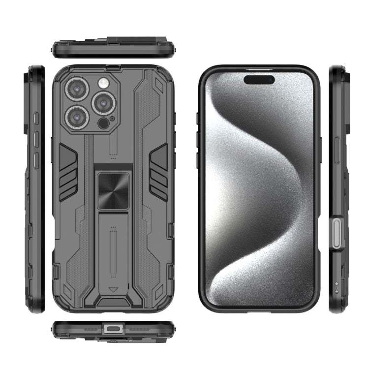 For iPhone 16 Pro Max Supersonic PC + TPU Holder Phone Case(Black) - iPhone 16 Pro Max Cases by PMC TechLife | Online Shopping South Africa | PMC TechLife | Buy Now Pay Later Mobicred