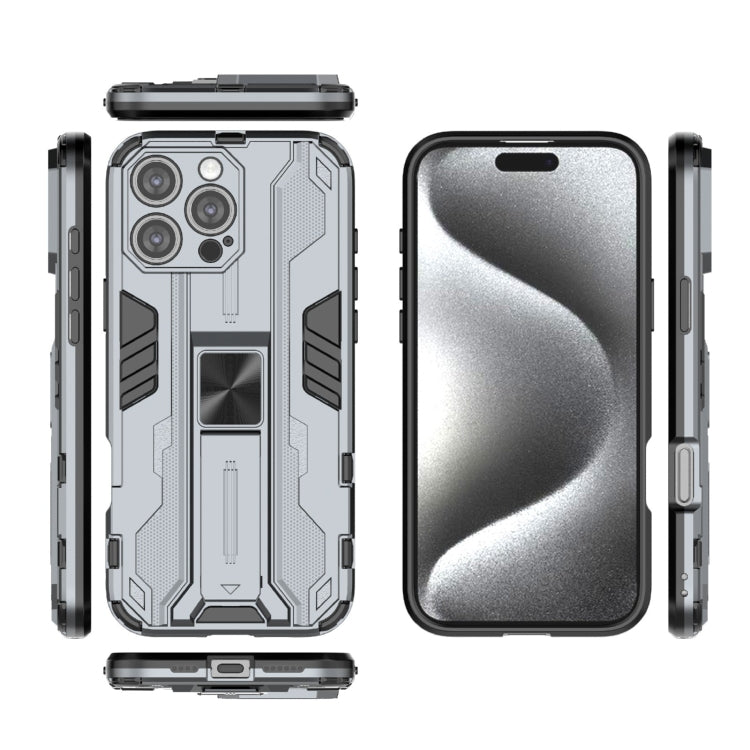 For iPhone 16 Pro Max Supersonic PC + TPU Holder Phone Case(Grey) - free shipping - PMC TechLife - Order now!