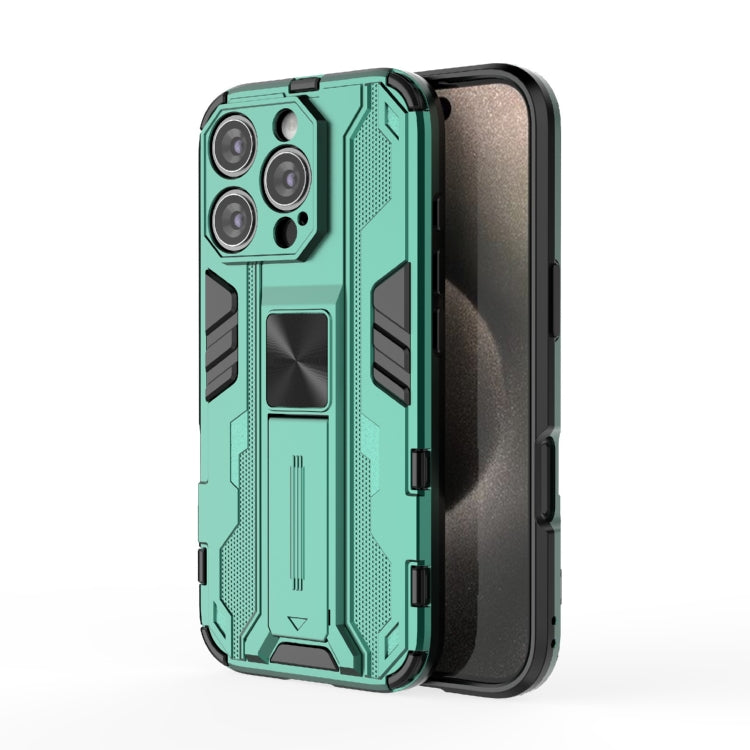 For iPhone 16 Pro Supersonic PC + TPU Holder Phone Case(Green) - iPhone 16 Pro Cases by PMC TechLife | Online Shopping South Africa | PMC TechLife | Buy Now Pay Later Mobicred
