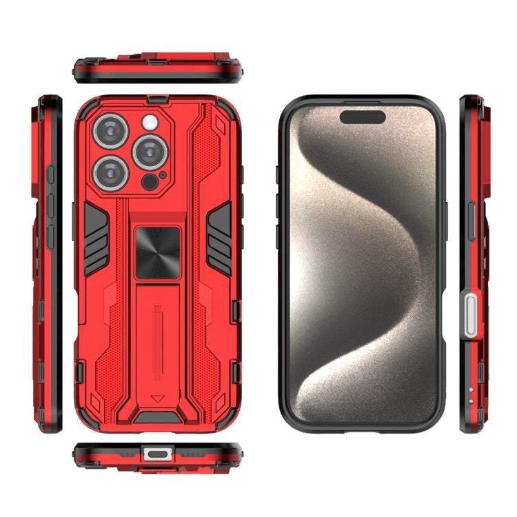 For iPhone 16 Pro Supersonic PC + TPU Holder Phone Case(Red) - iPhone 16 Pro Cases by PMC TechLife | Online Shopping South Africa | PMC TechLife | Buy Now Pay Later Mobicred
