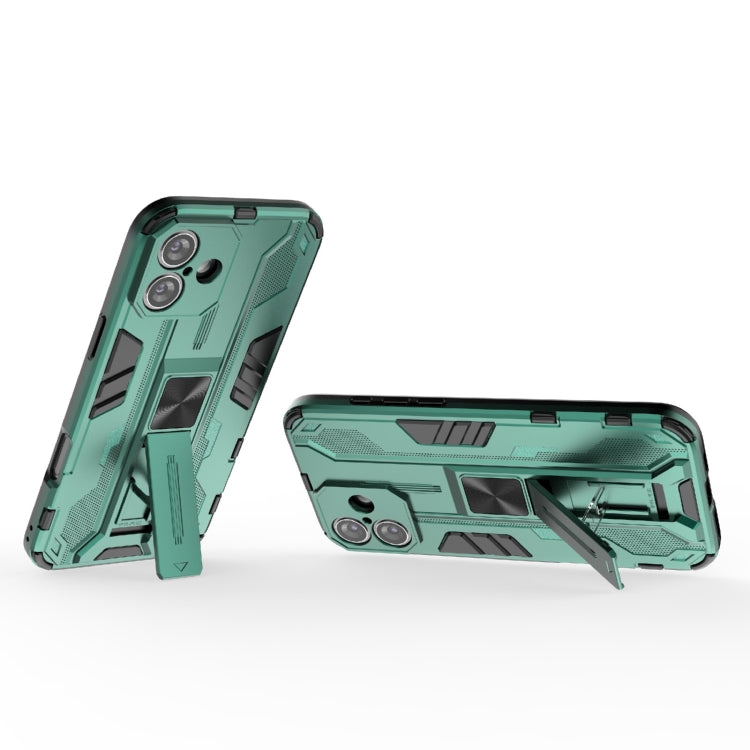 For iPhone 16 Plus Supersonic PC + TPU Holder Phone Case(Green)