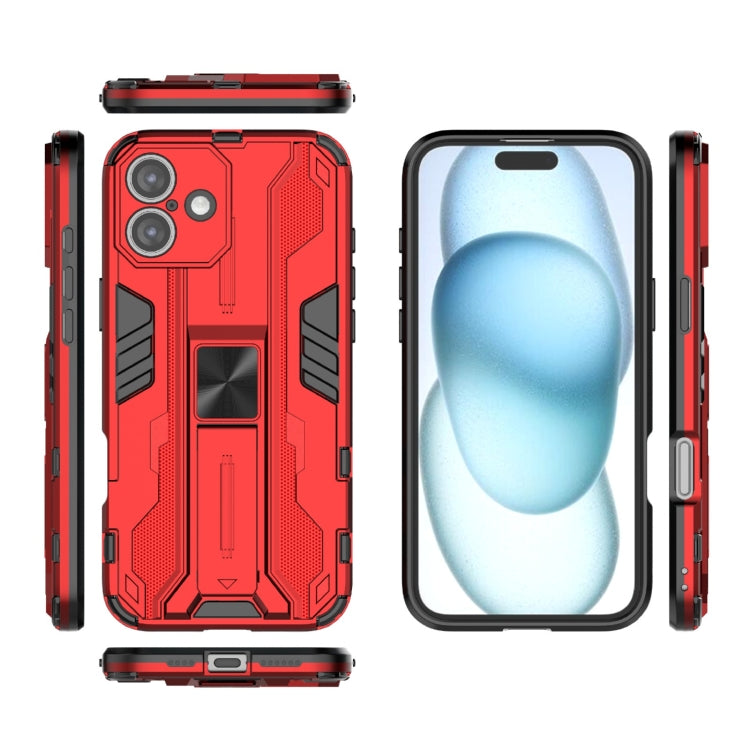 For iPhone 16 Plus Supersonic PC + TPU Holder Phone Case(Red) - iPhone 16 Plus Cases by PMC TechLife | Online Shopping South Africa | PMC TechLife | Buy Now Pay Later Mobicred