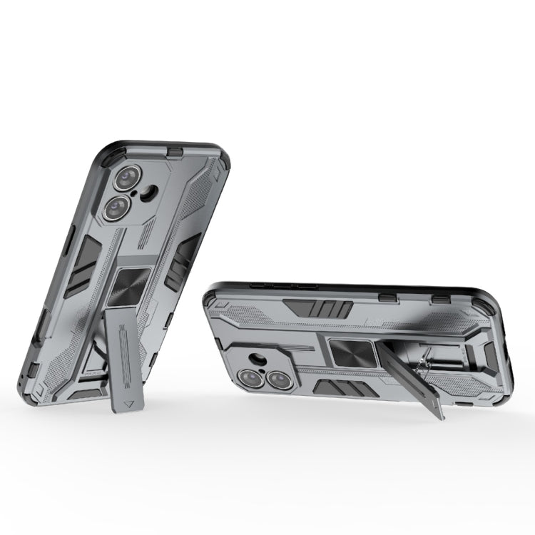 For iPhone 16 Plus Supersonic PC + TPU Holder Phone Case(Grey) - iPhone 16 Plus Cases by PMC TechLife | Online Shopping South Africa | PMC TechLife | Buy Now Pay Later Mobicred