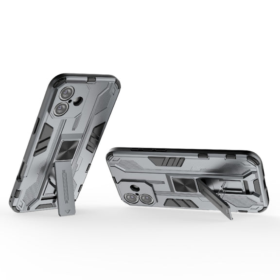 For iPhone 16 Plus Supersonic PC + TPU Holder Phone Case(Grey)