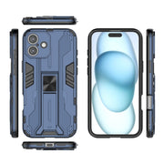 For iPhone 16 Plus Supersonic PC + TPU Holder Phone Case(Blue)