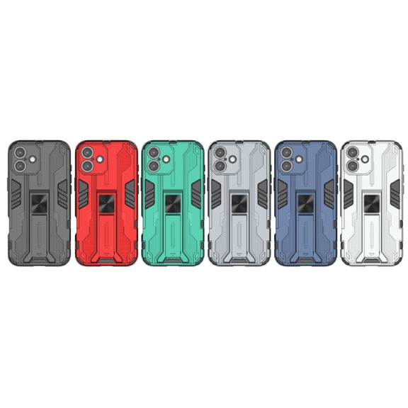 For iPhone 16 Plus Supersonic PC + TPU Holder Phone Case(Blue)