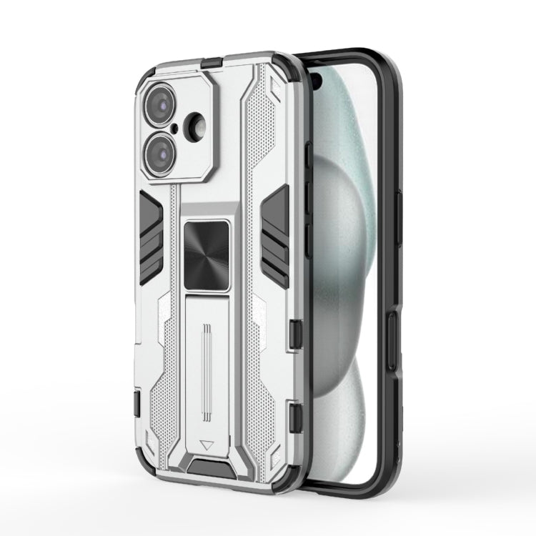 For iPhone 16 Supersonic PC + TPU Holder Phone Case(White) - iPhone 16 Cases by PMC TechLife | Online Shopping South Africa | PMC TechLife | Buy Now Pay Later Mobicred