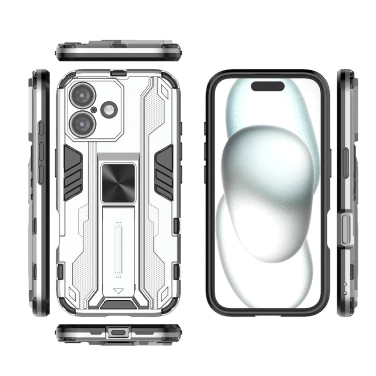 For iPhone 16 Supersonic PC + TPU Holder Phone Case(White) - iPhone 16 Cases by PMC TechLife | Online Shopping South Africa | PMC TechLife | Buy Now Pay Later Mobicred