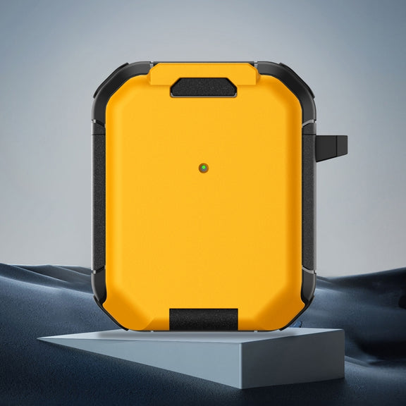 For AirPods 2 / 1 Phone Holder Design Earbuds Box Protective Case(Yellow)