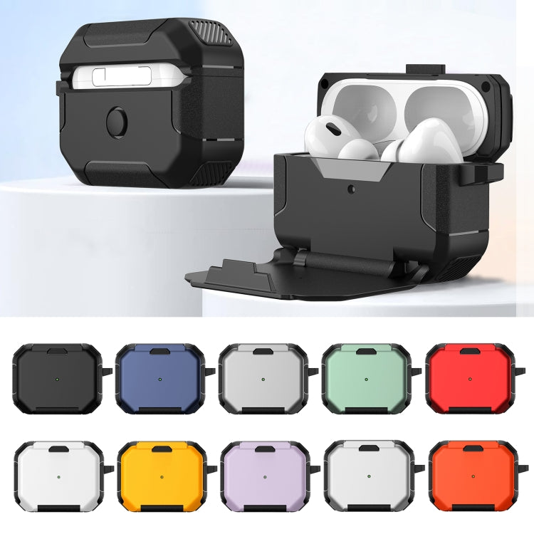 For AirPods 2 / 1 Phone Holder Design Earbuds Box Protective Case(Orange)