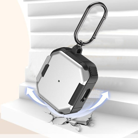 For AirPods 2 / 1 Phone Holder Design Earbuds Box Protective Case(Grey)