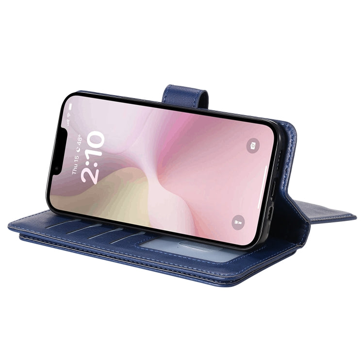 For iPhone 16e Multi-Function Wallet 10 Card Slots Leather Phone Case(Dark Blue) - iPhone 16e Cases by PMC TechLife | Online Shopping South Africa | PMC TechLife | Buy Now Pay Later Mobicred