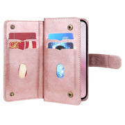For iPhone 16e Multi-Function Wallet 10 Card Slots Leather Phone Case(Rose Gold)
