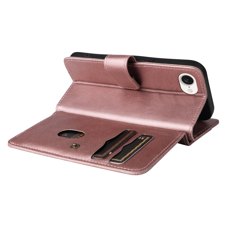 For iPhone 16e Multi-Function Wallet 10 Card Slots Leather Phone Case(Rose Gold) - iPhone 16e Cases by PMC TechLife | Online Shopping South Africa | PMC TechLife | Buy Now Pay Later Mobicred