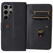 For Samsung Galaxy S25 Ultra 5G Multi-Function Wallet 10 Card Slots Leather Phone Case(Black)