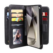 For Samsung Galaxy S25 Ultra 5G Multi-Function Wallet 10 Card Slots Leather Phone Case(Black)