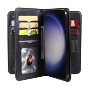 For Samsung Galaxy S25 / S24 5G Multi-Function Wallet 10 Card Slots Leather Phone Case(Black)