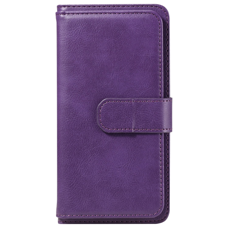 For Samsung Galaxy S25+ / S24+ 5G Multi-Function Wallet 10 Card Slots Leather Phone Case(Violet)