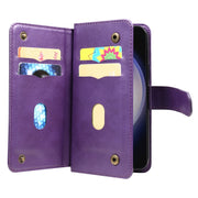 For Samsung Galaxy S25+ / S24+ 5G Multi-Function Wallet 10 Card Slots Leather Phone Case(Violet)