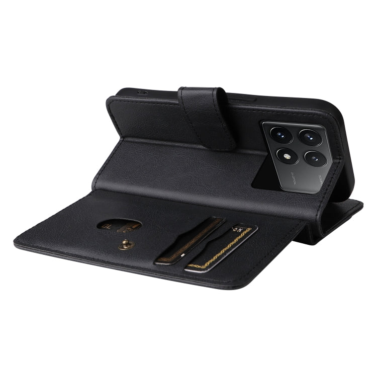 For Redmi K70 Multi-Function Wallet 10 Card Slots Leather Phone Case(Black)