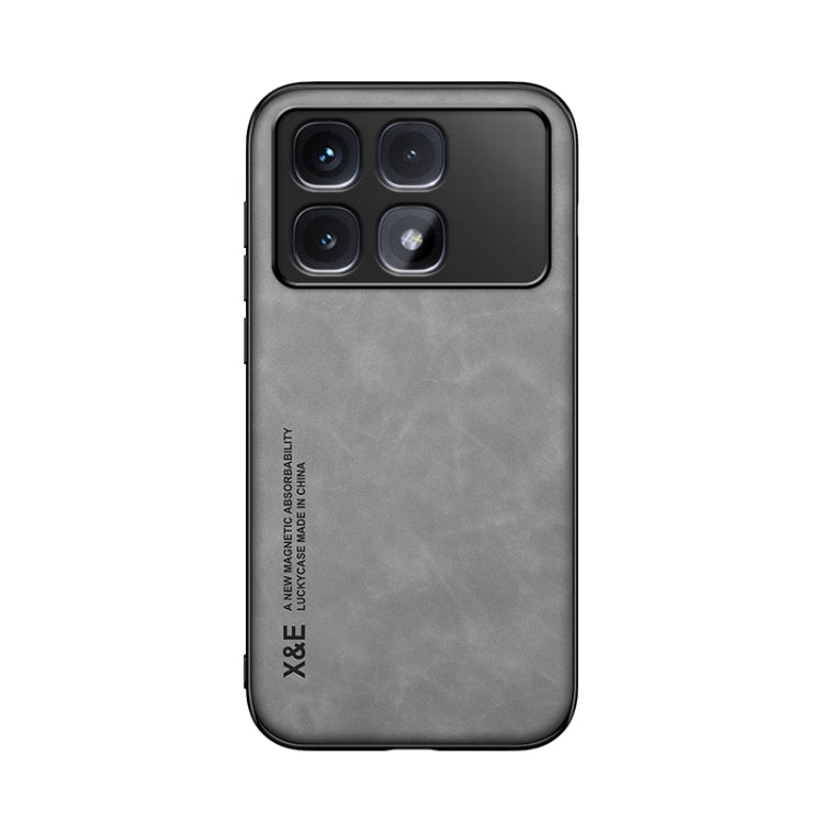 For Redmi K70 Ultra Skin Feel Magnetic Leather Back Phone Case(Light Grey)