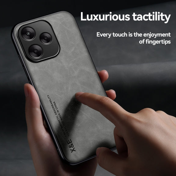 For Redmi K70 Ultra Skin Feel Magnetic Leather Back Phone Case(Light Grey)