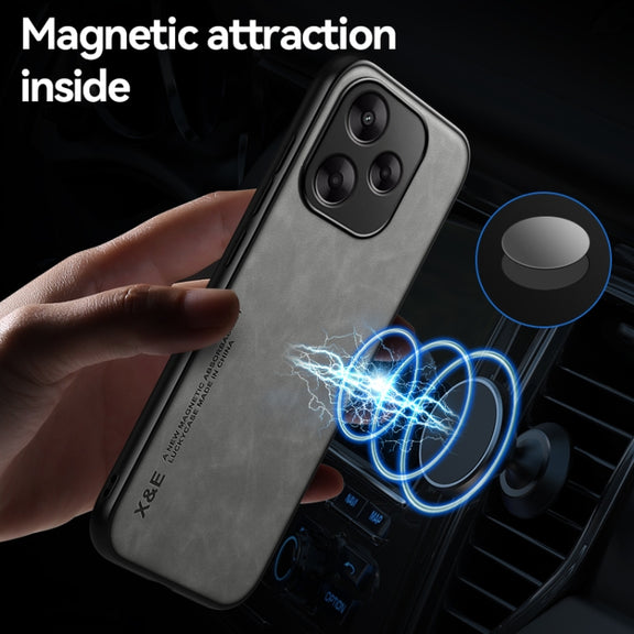 For Redmi K70 Ultra Skin Feel Magnetic Leather Back Phone Case(Light Grey)