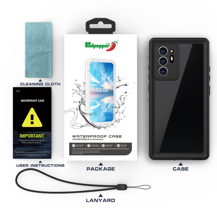 For Samsung Galaxy Note20 Ultra 5G RedPepper Shockproof Scratchproof Dust-proof PC + TPU Protective Case(Black)