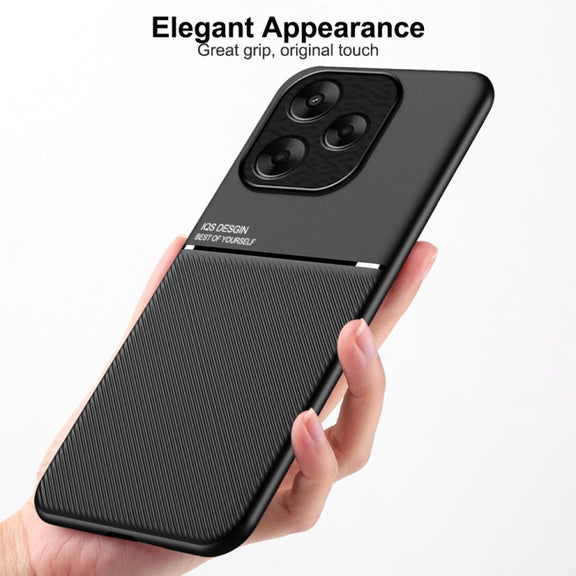 For Redmi K70 Ultra Classic Tilt Strip Grain Magnetic Shockproof PC + TPU Phone Case(Red)