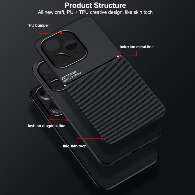 For Redmi K70 Ultra Classic Tilt Strip Grain Magnetic Shockproof PC + TPU Phone Case(Black)