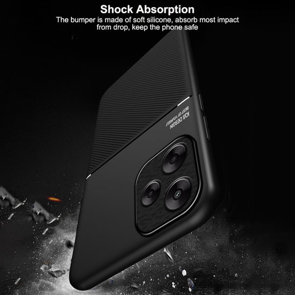 For Redmi K70 Ultra Classic Tilt Strip Grain Magnetic Shockproof PC + TPU Phone Case(Black)
