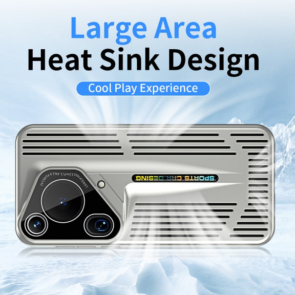 For Huawei Pura 70 Ultra Blade Cooling PC Full Coverage Phone Case(Titanium Silver)