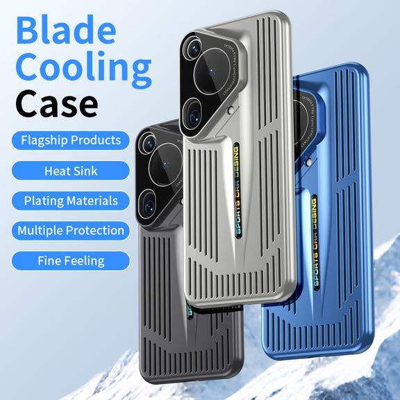 For Huawei Pura 70 Ultra Blade Cooling PC Full Coverage Phone Case(Cyan)