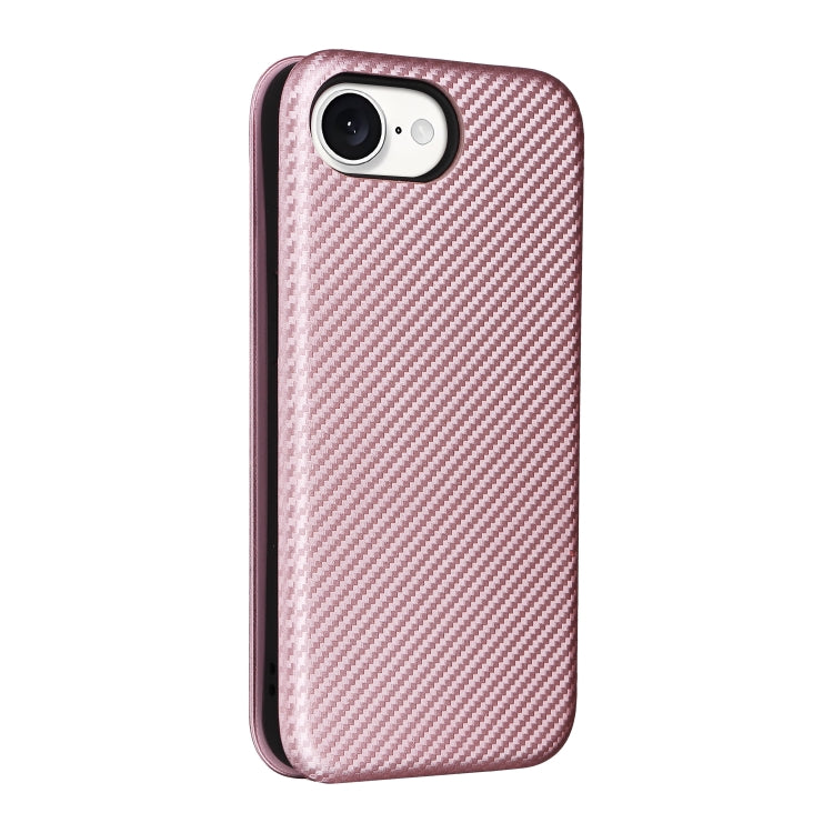 For iPhone SE 2024 Carbon Fiber Texture Flip Leather Phone Case(Pink) - free shipping - PMC TechLife - Order now!