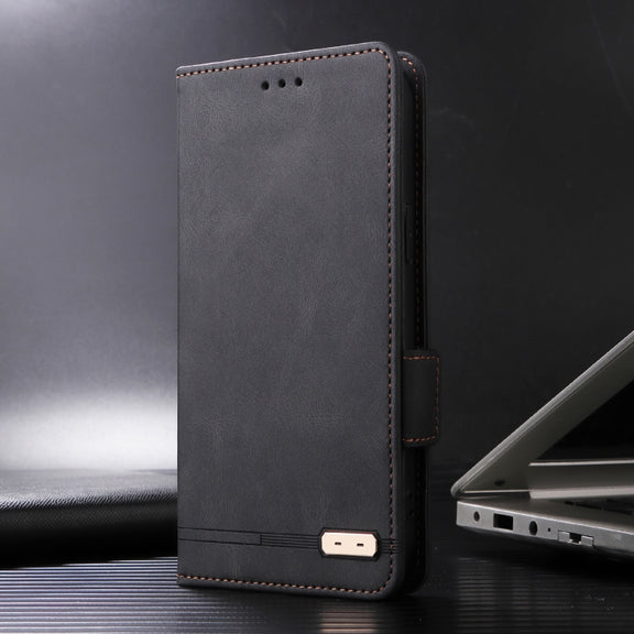 For iPhone 16 Plus Magnetic Clasp Leather Phone Case(Black)