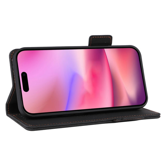For iPhone 16 Plus Magnetic Clasp Leather Phone Case(Black)
