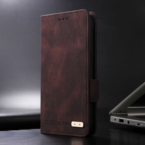 For iPhone 16 Magnetic Clasp Leather Phone Case(Brown)