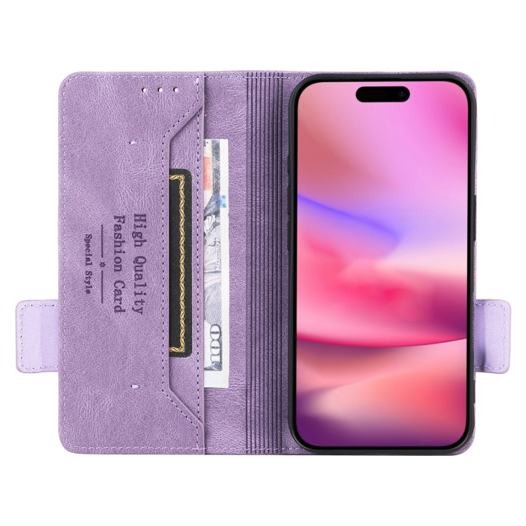 For iPhone 16 Magnetic Clasp Leather Phone Case(Purple) - iPhone 16 Cases by PMC TechLife | Online Shopping South Africa | PMC TechLife | Buy Now Pay Later Mobicred