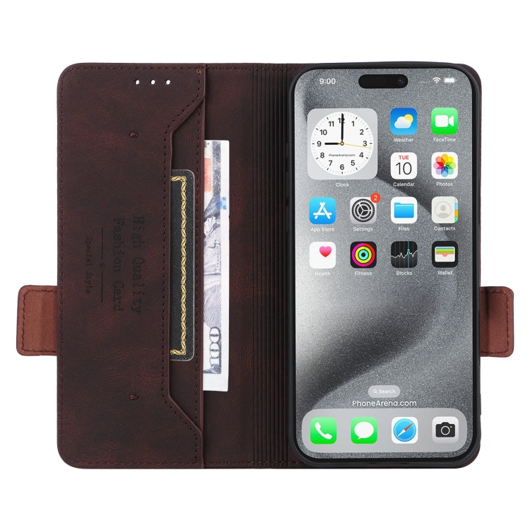 For iPhone 16 Pro Max Magnetic Clasp Leather Phone Case(Brown) - iPhone 16 Pro Max Cases by PMC TechLife | Online Shopping South Africa | PMC TechLife | Buy Now Pay Later Mobicred