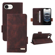For iPhone 16e Magnetic Clasp Leather Phone Case(Brown)