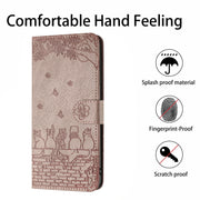 For Samsung Galaxy S25 Ultra 5G Cat Embossing Pattern Leather Phone Case with Lanyard(Grey)
