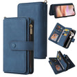 For iPhone 16 Plus Skin Feel Multi Card Slots Zipper Wallet Leather Phone Case(Blue) - free shipping - PMC TechLife - Order now!