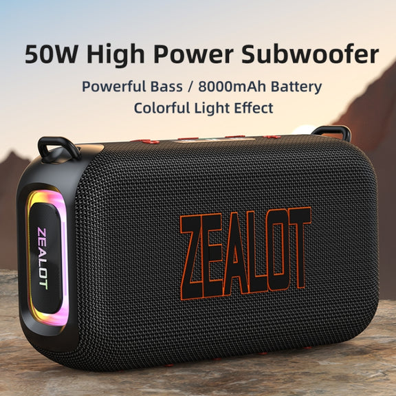 Zealot S85 50W Outdoor Water-resistant Portable Bluetooth Speaker(Black)